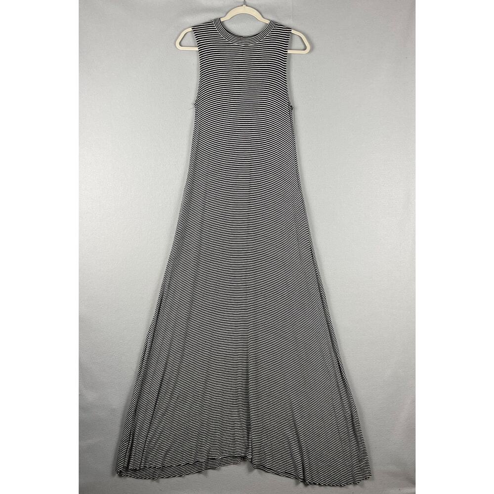 Elan Striped Jersey Maxi Dress Womens Small Sleeveless Stretchy Minimalist Beach